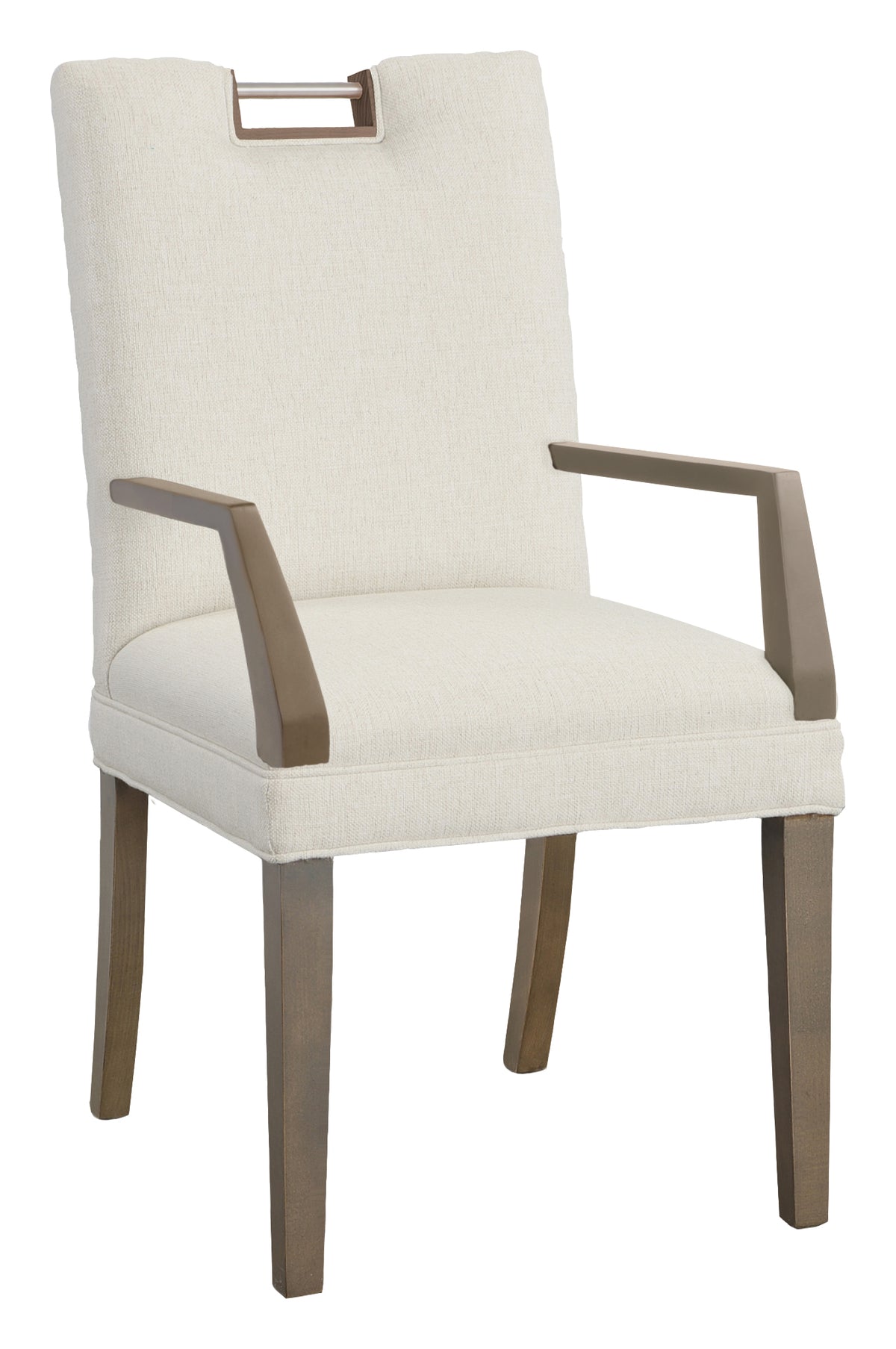 Nickel Metal Pull Short Back Arm Chair (1260-04-M) - Fairfield Chair