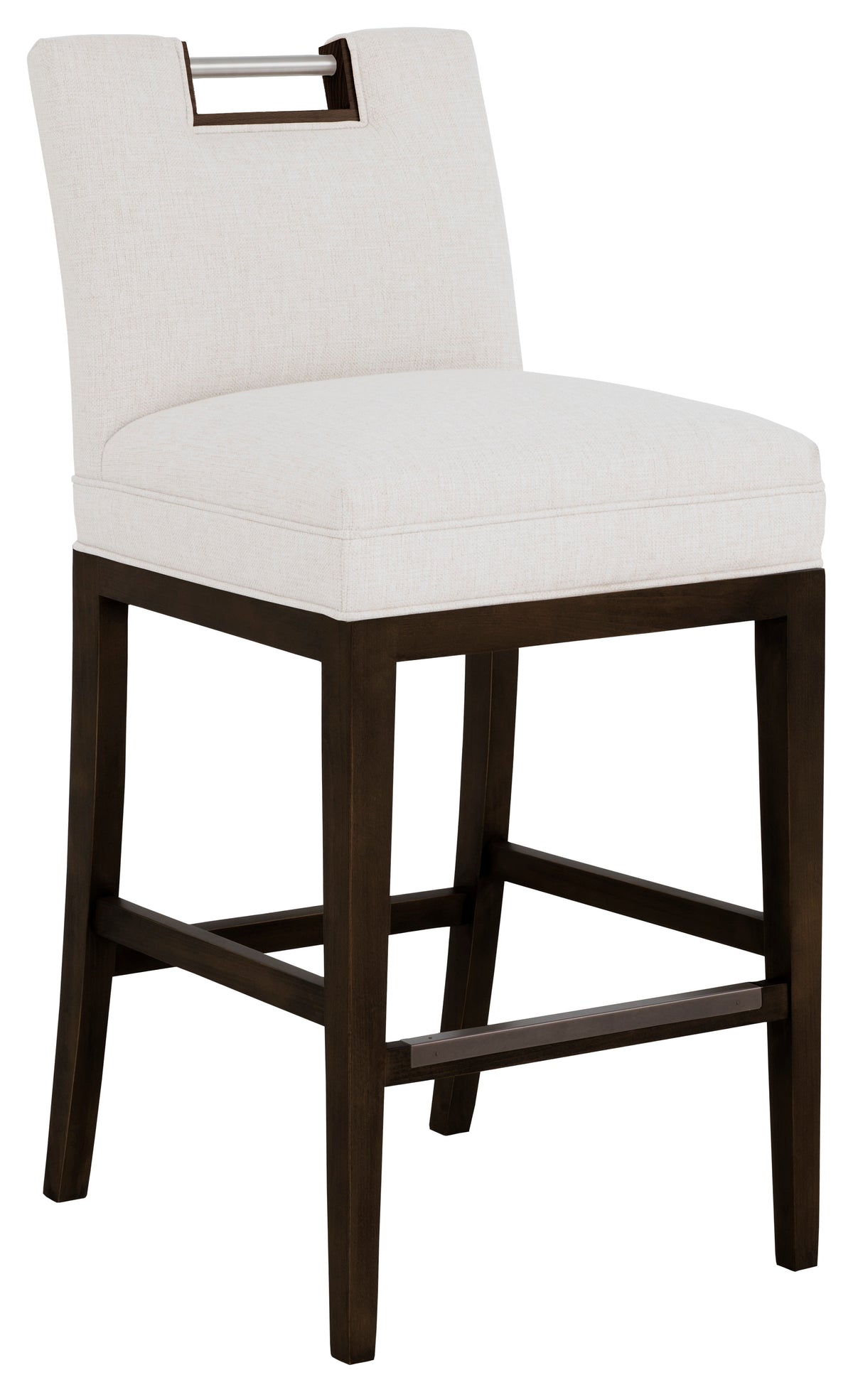 Nickel Metal Pull Short Back Bar Stool (1260-07-T) - Fairfield Chair
