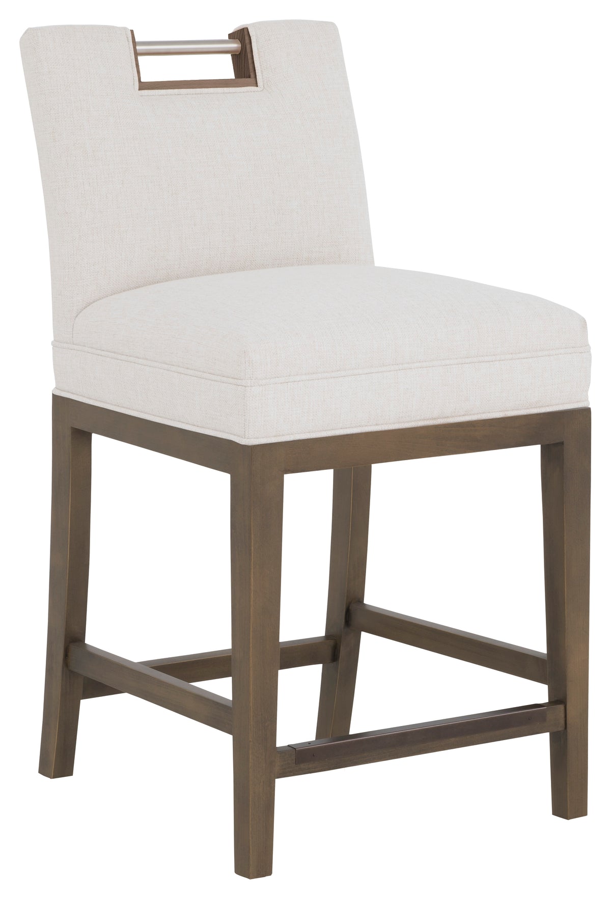 Nickel Metal Pull Short Back Leather Counter Stool (L-1260-C7-T) - Fairfield Chair
