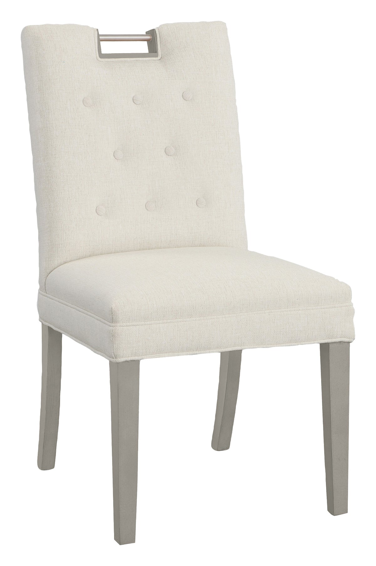 Nickel Metal Pull Short Button Back Side Chair (1262-05-S) - Fairfield Chair