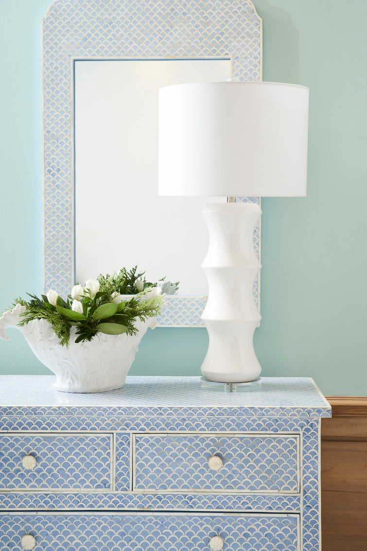 Shelbourne Lamp - White in 35.5 / Ceramic/Porcelain - Chelsea House