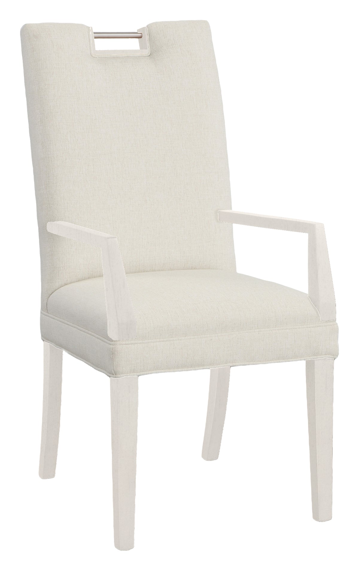 Nickel Metal Pull Tall Back Arm Chair (1264-04-L) - Fairfield Chair