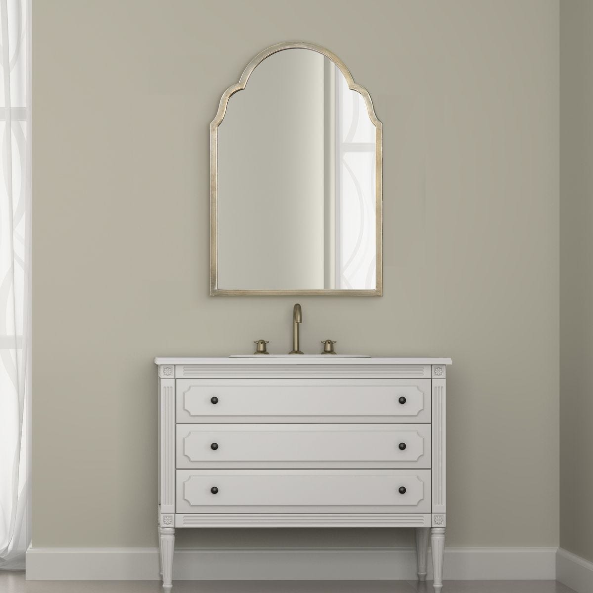 Brayden Petite Arch Mirror, Champagne – Mirrors by Uttermost | Sutter & Vale