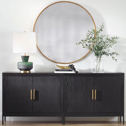 Junius Round Mirror, Gold