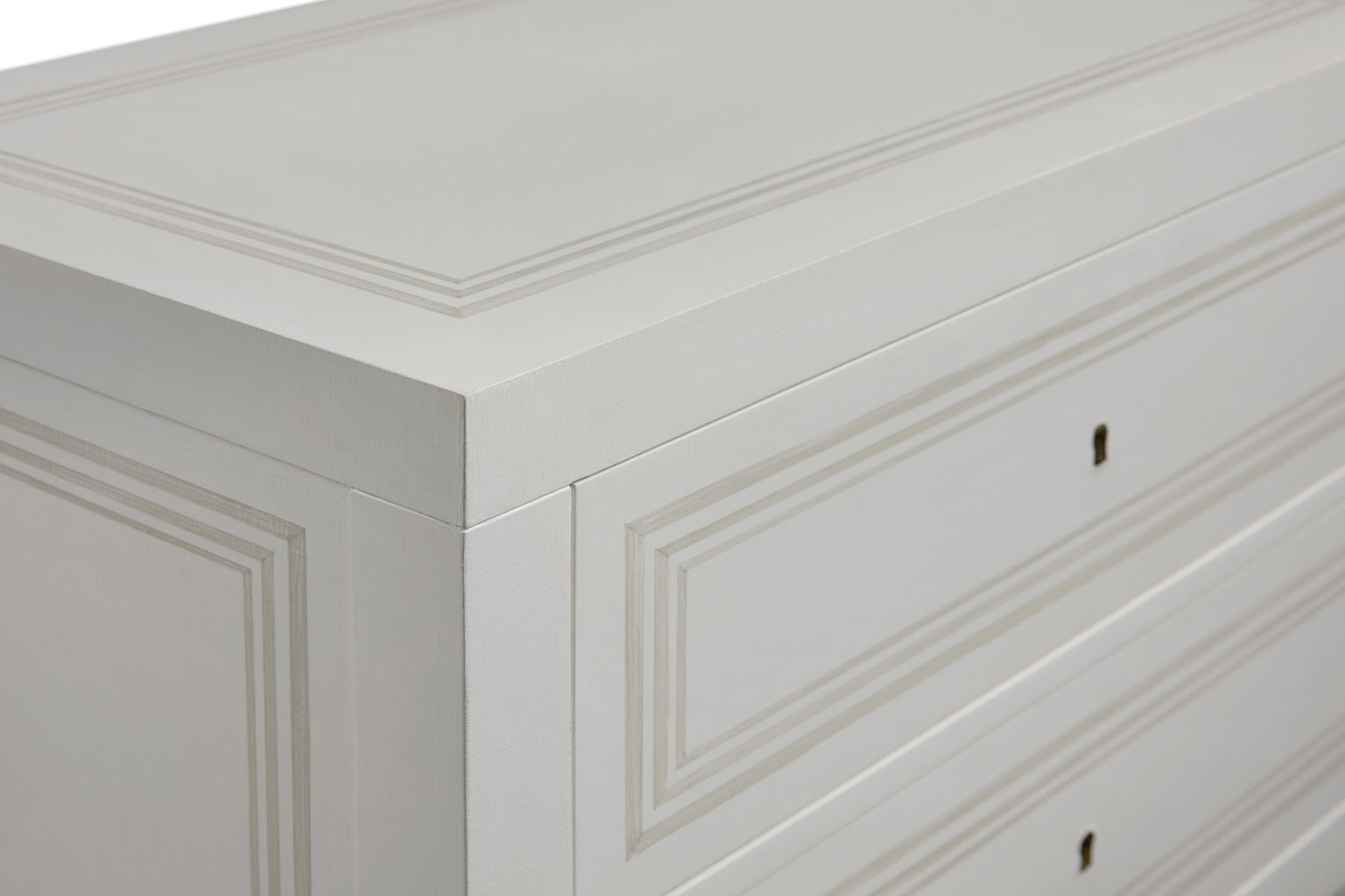 Modern History Milan Bedside-White Linen with Grey Accent MH1050F04
