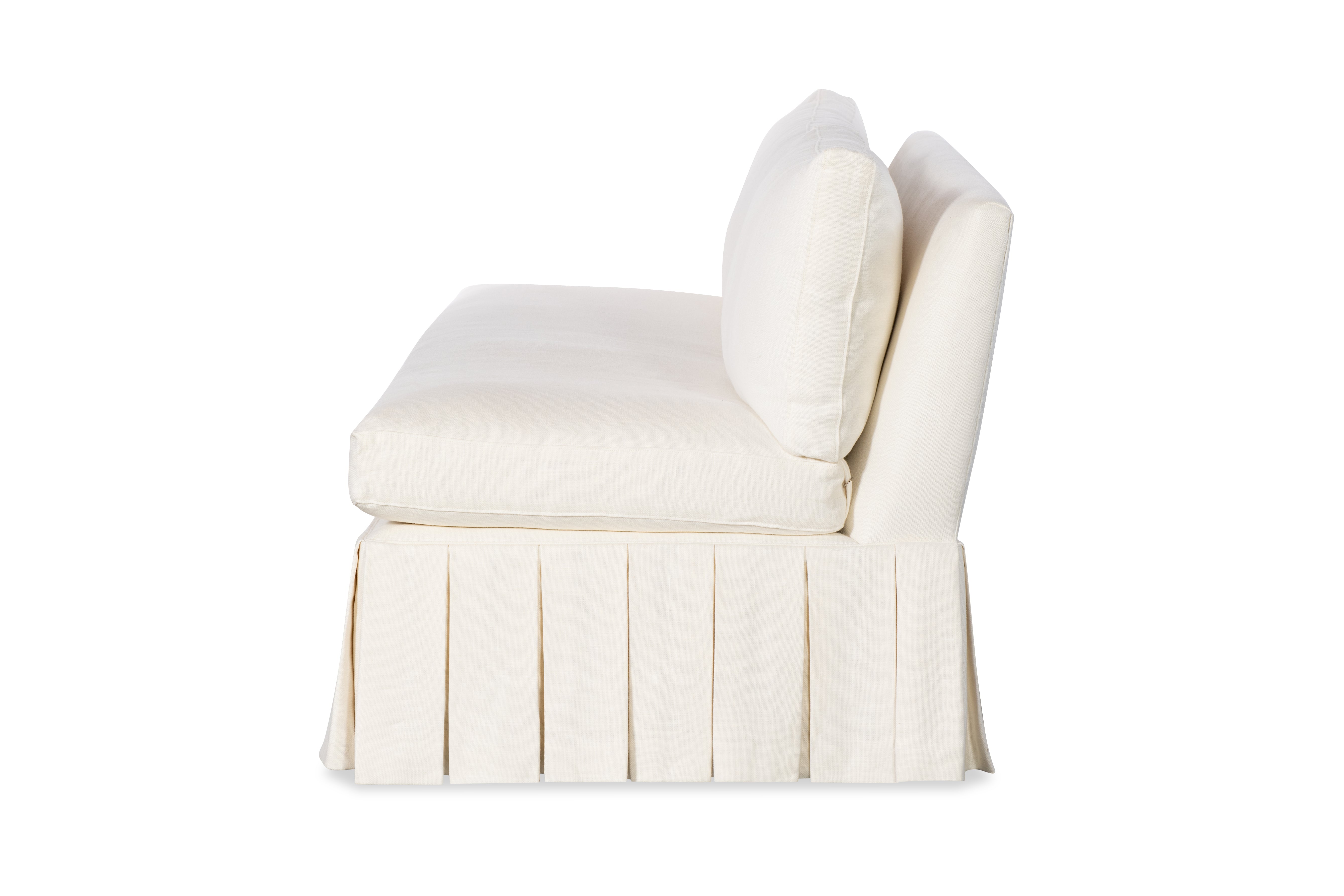 Claude 54" Boxed Pleated Settee