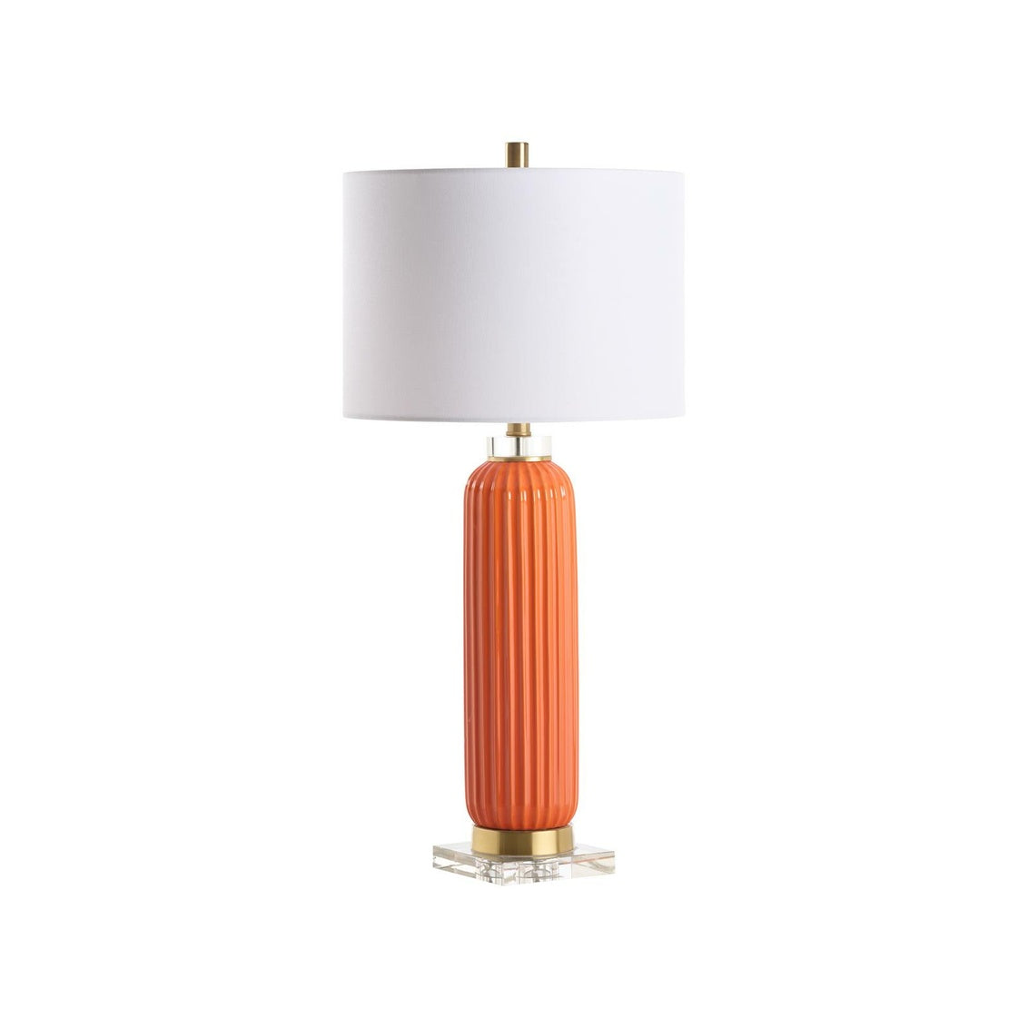 Samuel Ceramic Lamp - Orange in Orange Glaze / Ceramic/Porcelain - Chelsea House