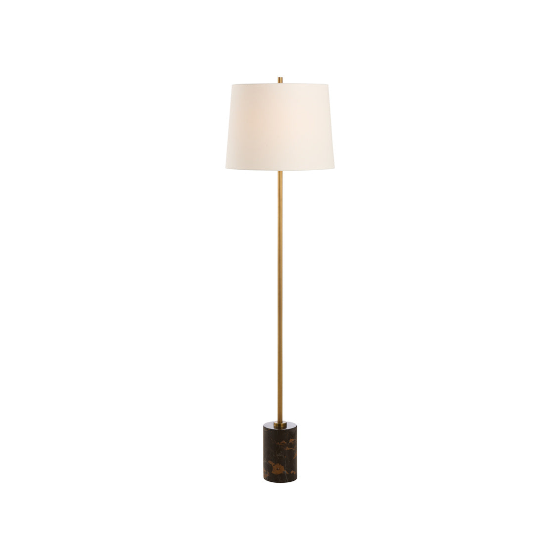 Lambeth Floor Lamp - Brown Marble in Natural Brown/Antique Brass / Marble - Chelsea House