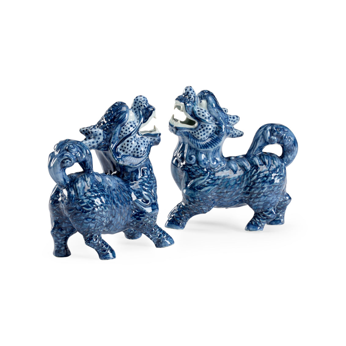 Blue Foo Dogs (Pr) in 7.5 / Ceramic/Porcelain - Chelsea House