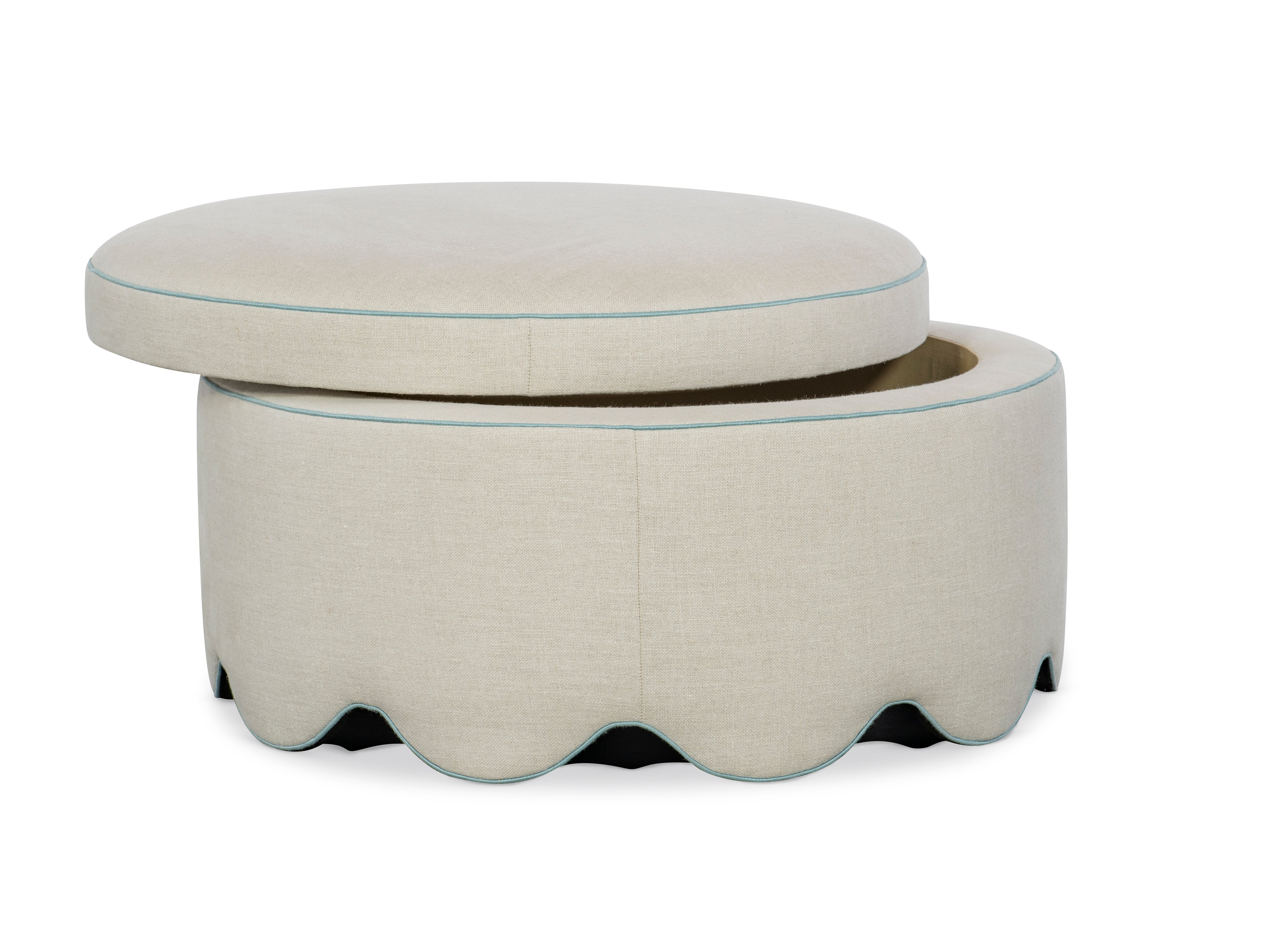 Suzie Scalloped Storage Ottoman