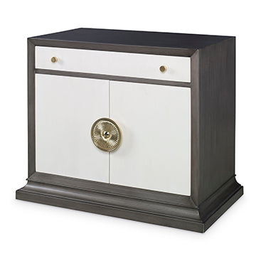 Soleil Nightstand - Grey / Linen in Linen – Ambella Home
