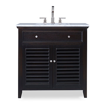 Louvered Sink Chest - Hand Rubbed Raven