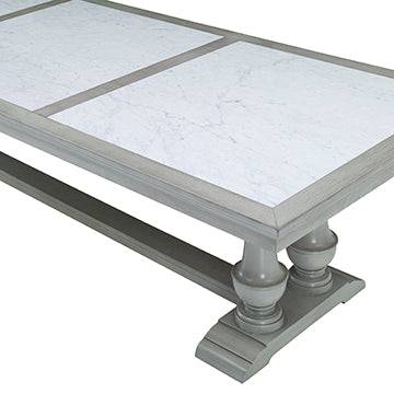 Harvest Dining Table (96" Marble Top) - Ash Grey in Grey – Ambella Home