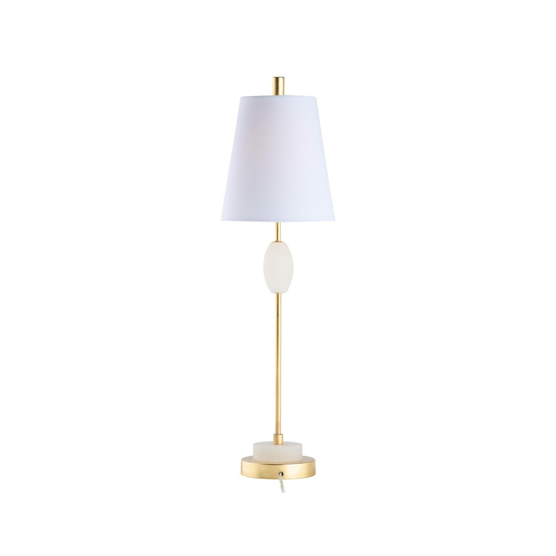 Glenda Table Lamp in Natural White/Gold Leaf / Alabaster - Chelsea House