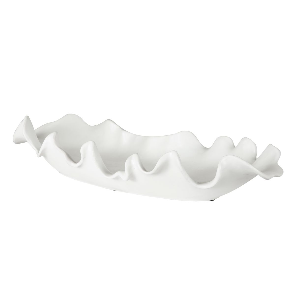 Ruffled Feathers Indoor-Outdoor Bowl, White