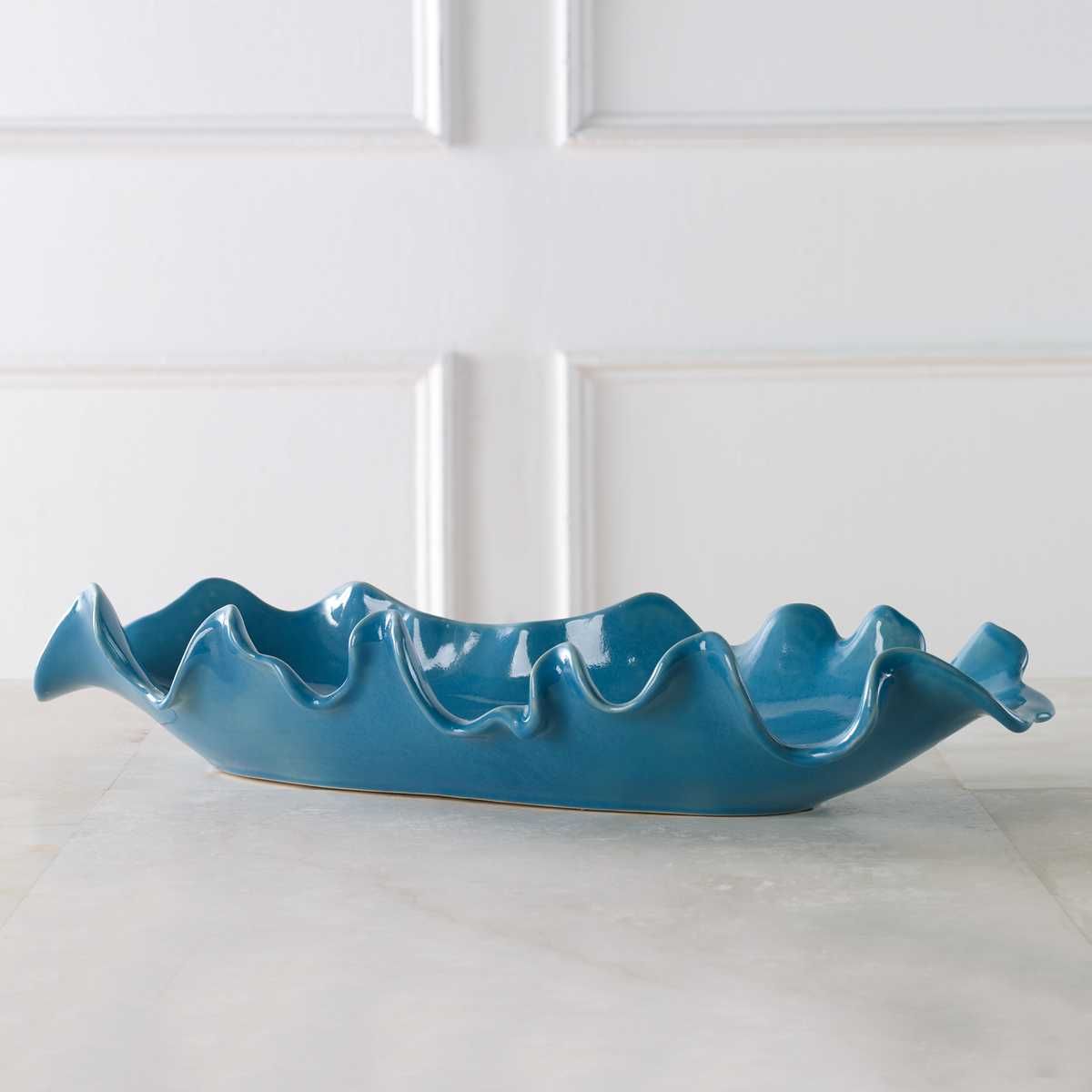 Ruffled Feathers Bowl, Blue – Wall Decor by Uttermost | Sutter & Vale