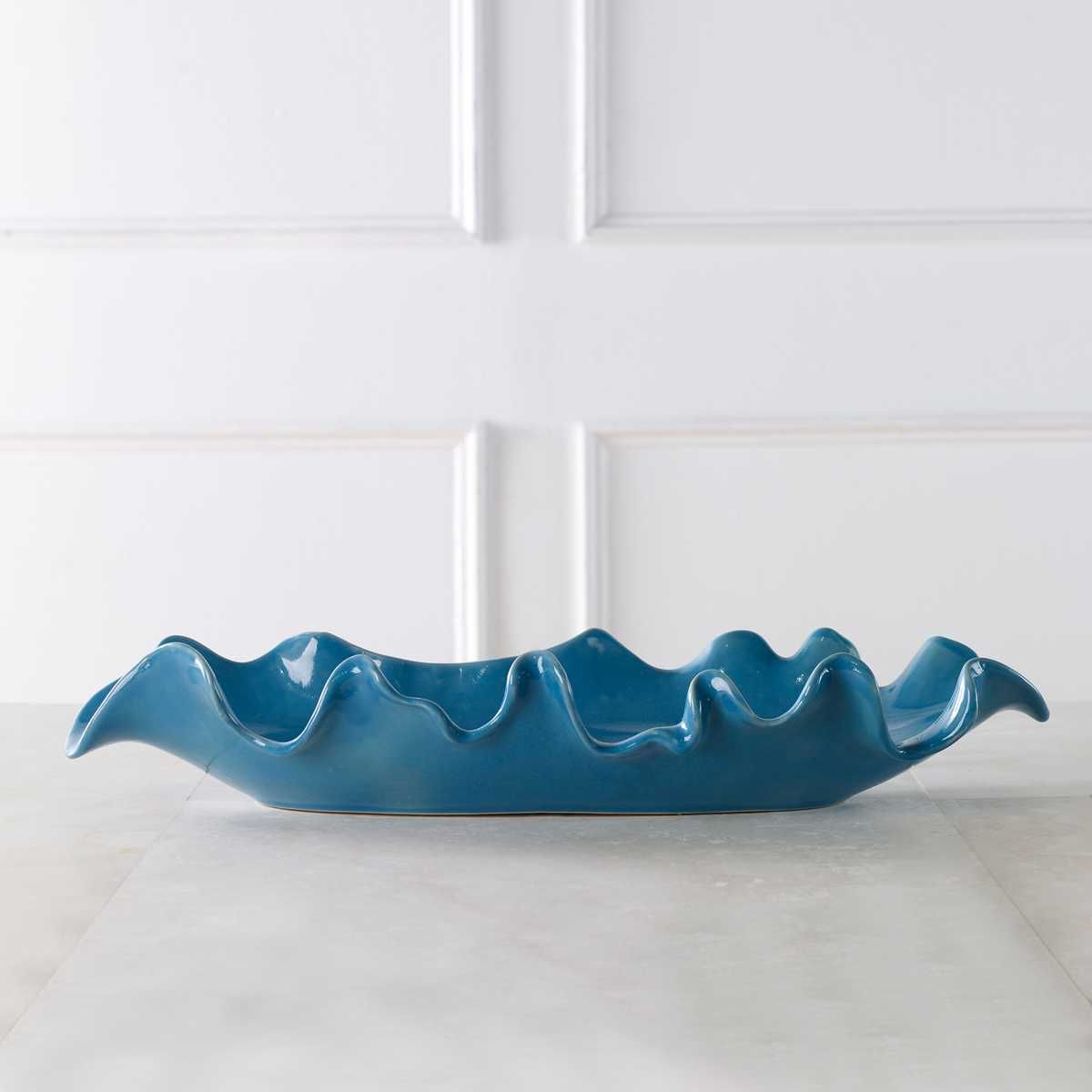 Ruffled Feathers Bowl, Blue – Wall Decor by Uttermost | Sutter & Vale