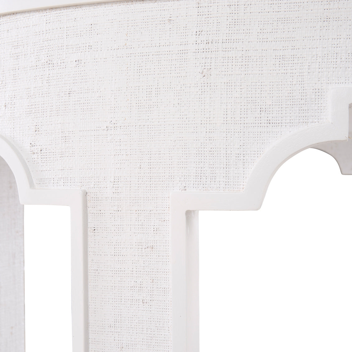 Yangon Hall Table - White in White/Gold / Raffia - Chelsea House