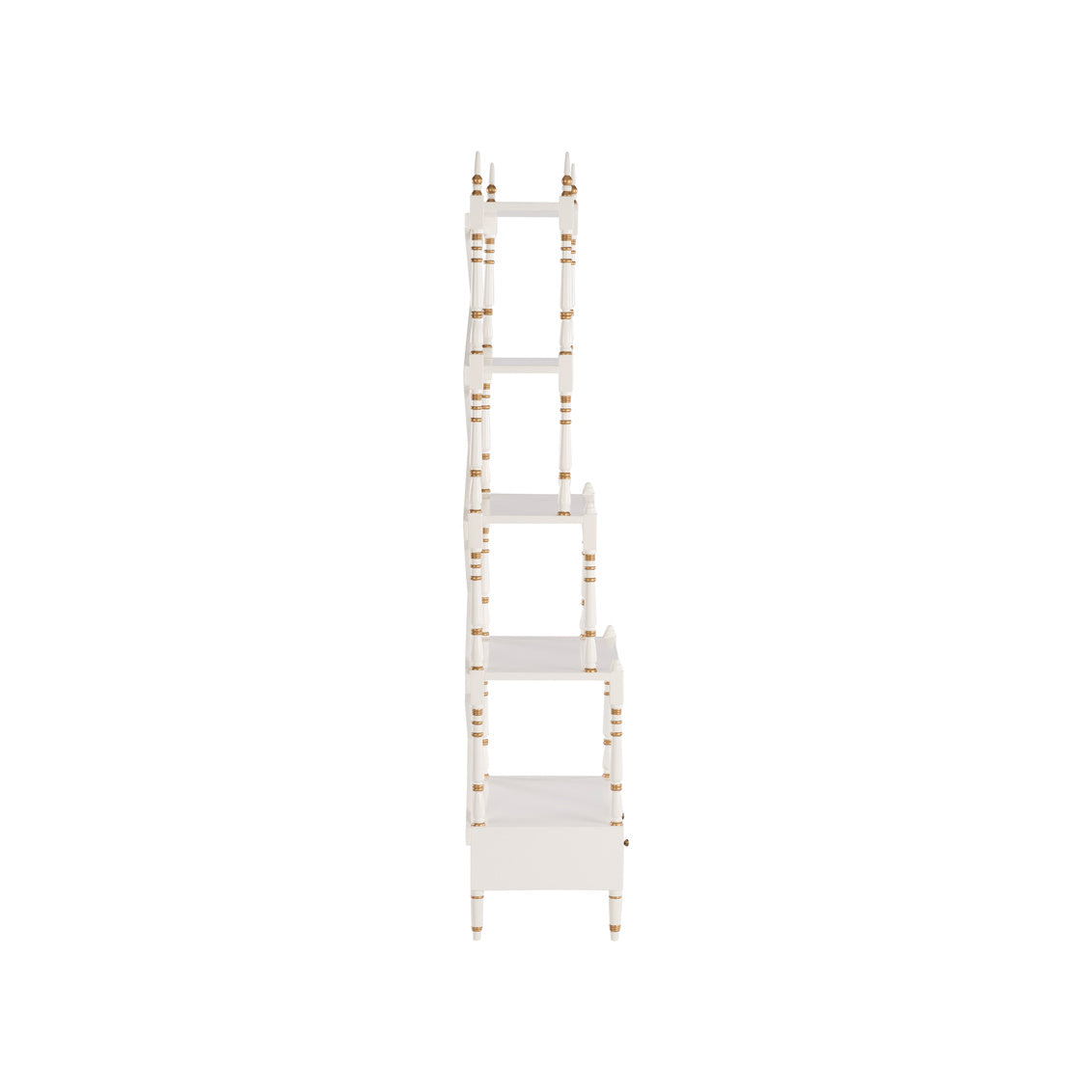 Carnaby House Bookcase - White in White/Gold / Wood - Chelsea House
