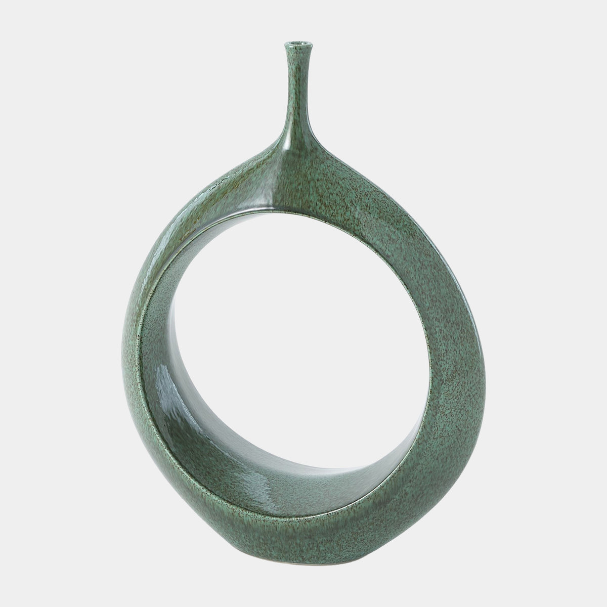 Open Ring Vase-Emerald-Sm