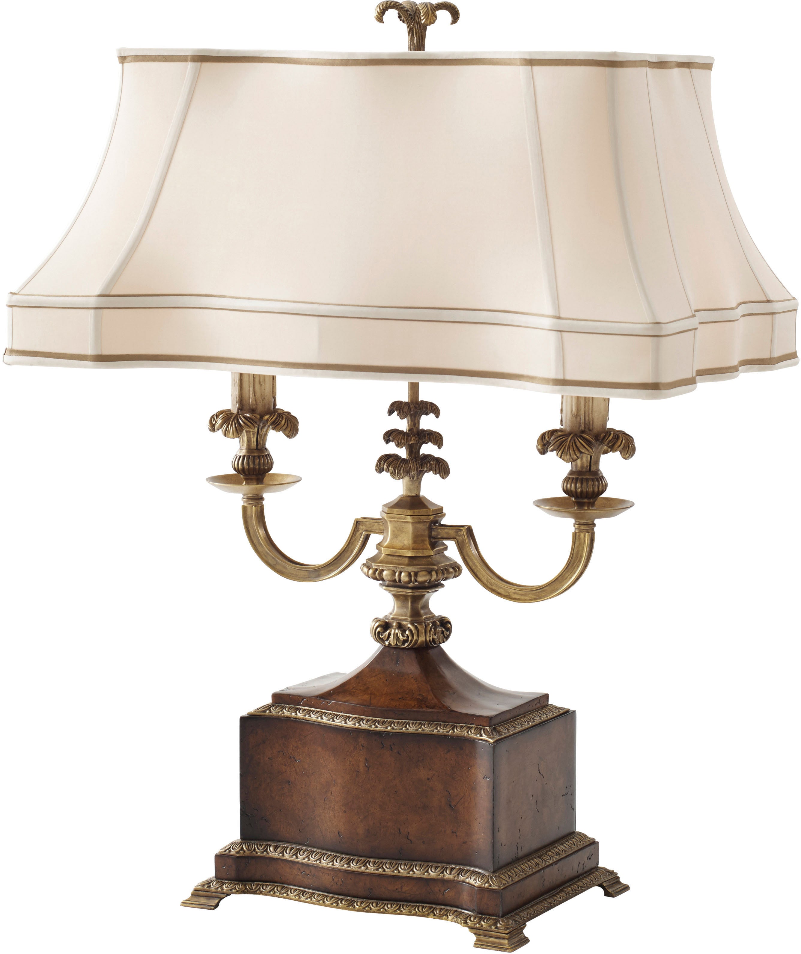Malmaison Table Lamp in Pollard Burl Veneer, Brass - Theodore Alexander