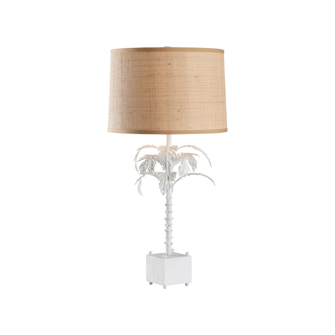 Palm Table Lamp - White in White / Metal - Chelsea House