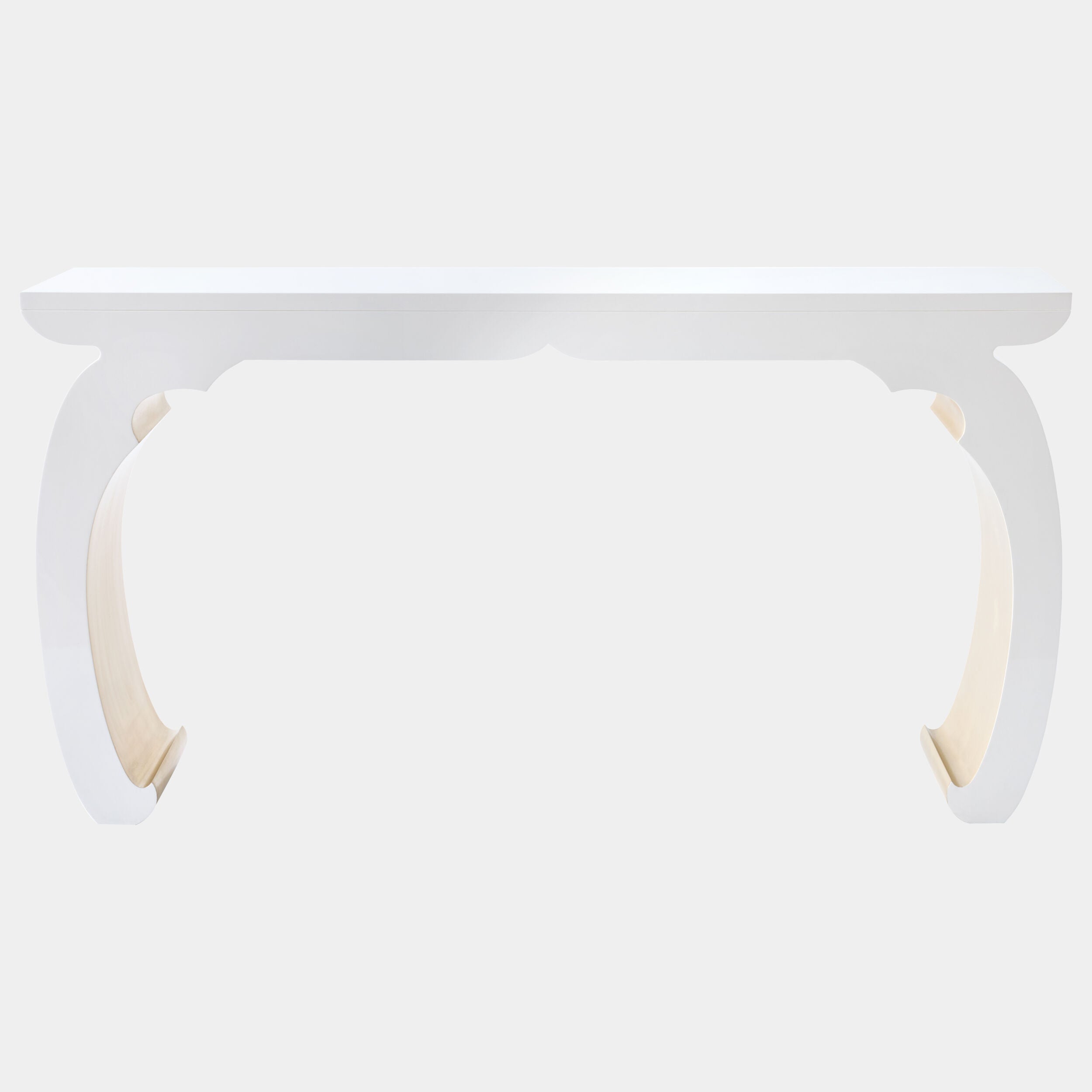 Mei Slice Console-Ivory Gloss/Rose Silver Leaf