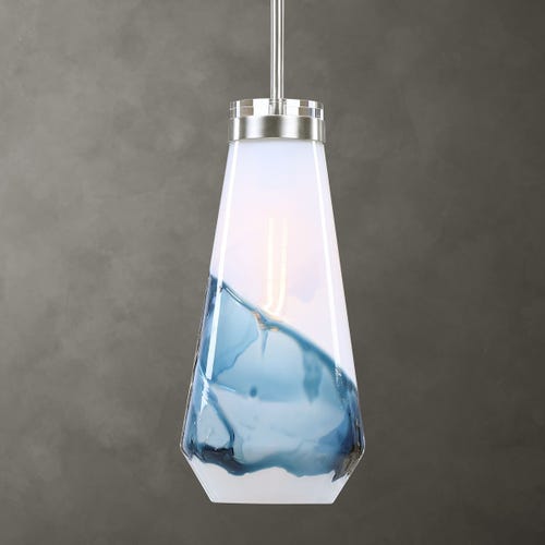 Windswept Blue & White, 1 Lt Mini Pendant
