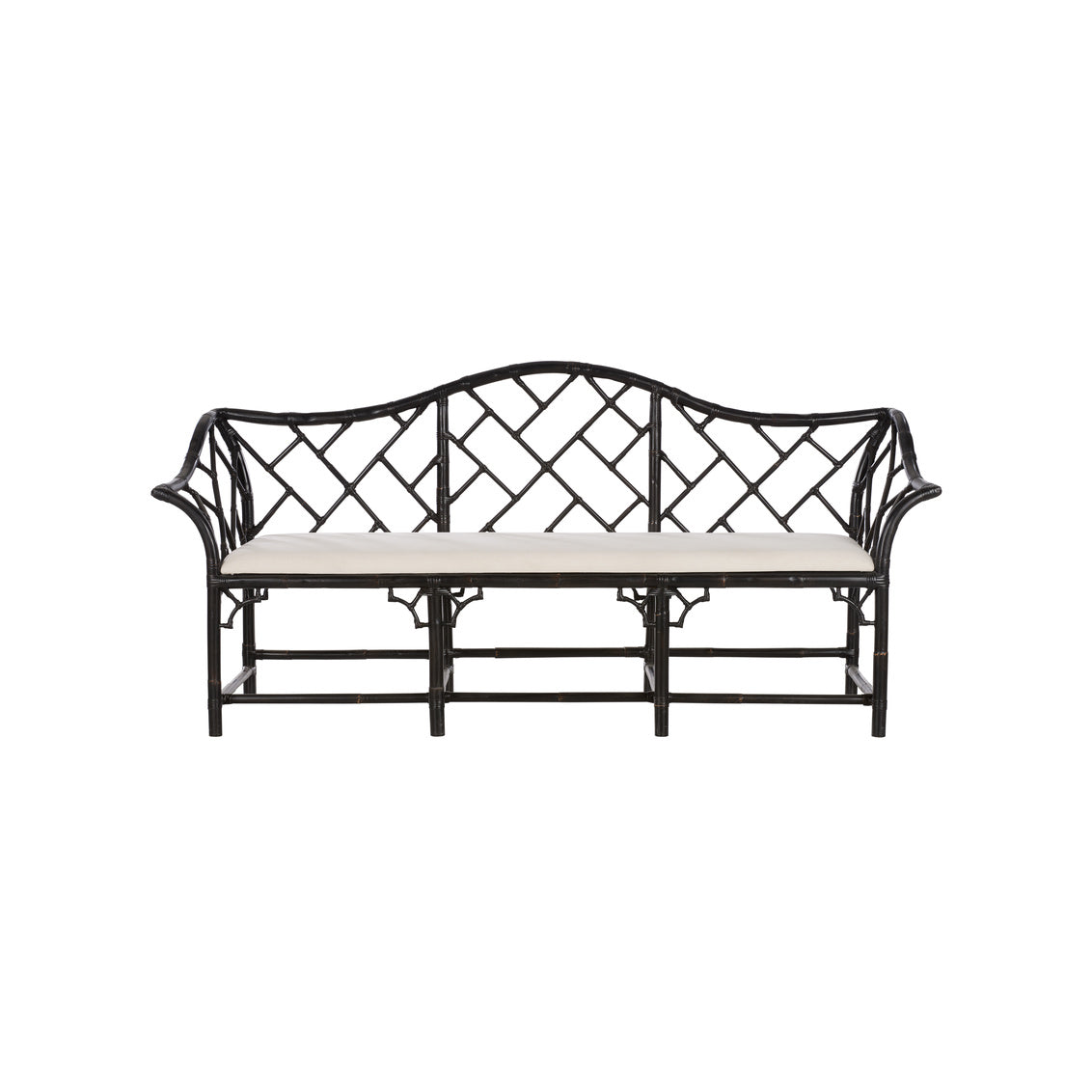 Chippendale Bamboo Settee - Cracked Pepper in 38 / Rattan - Chelsea House
