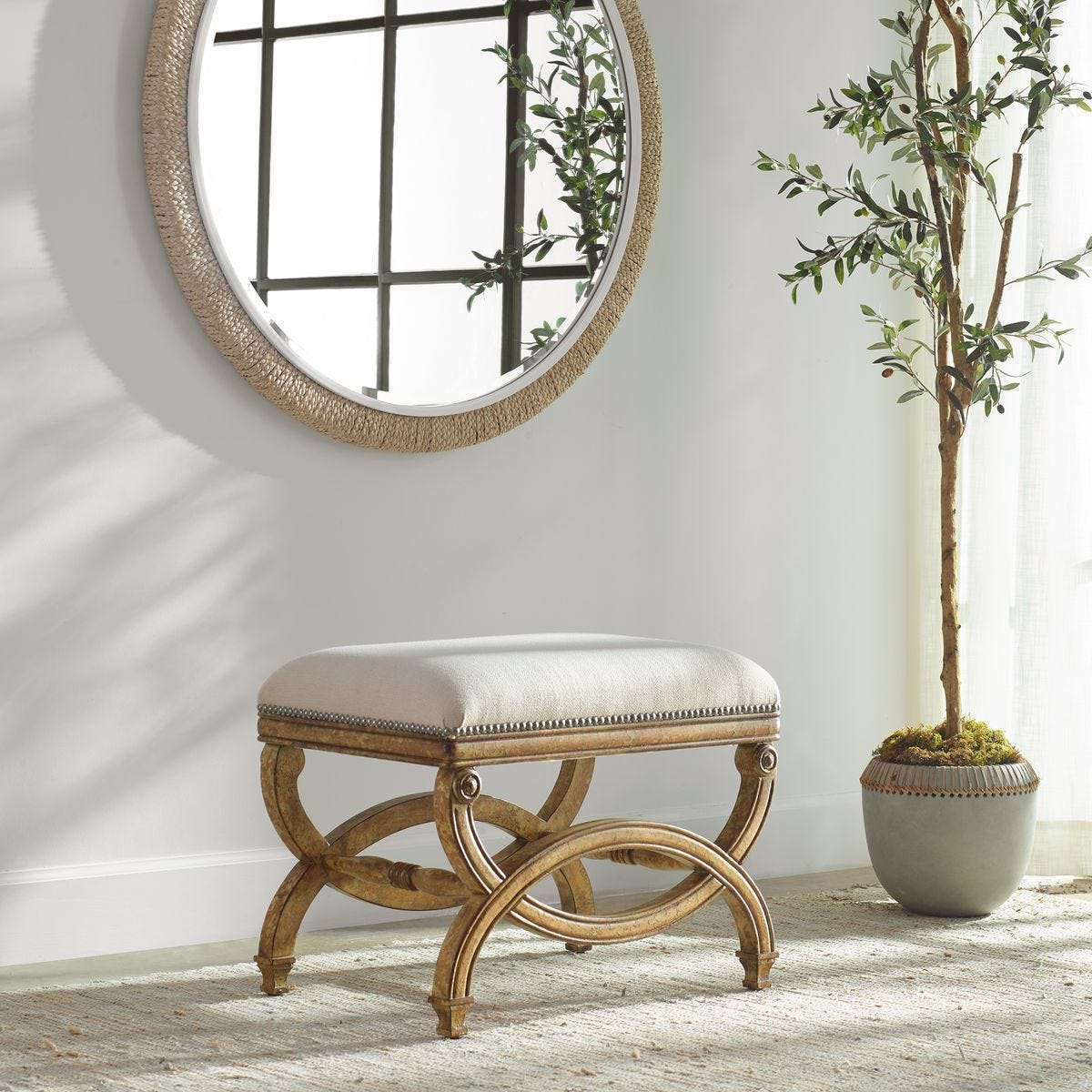 Karline Small Bench – Furniture by Uttermost | Sutter & Vale