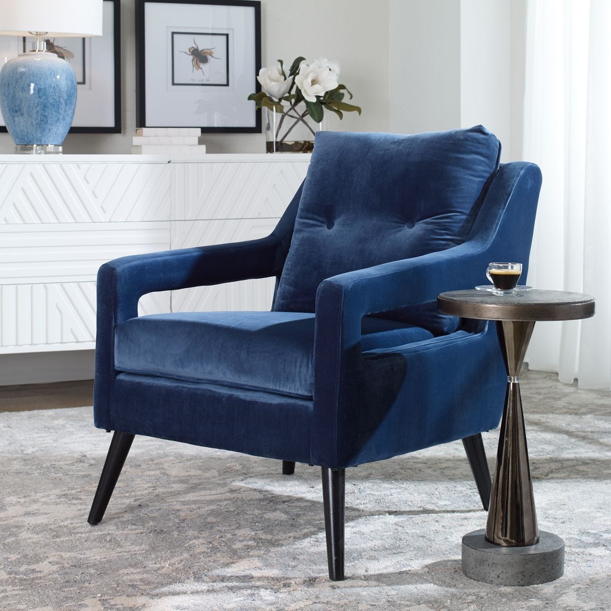 O'Brien Armchair, Blue – Furniture by Uttermost | Sutter & Vale