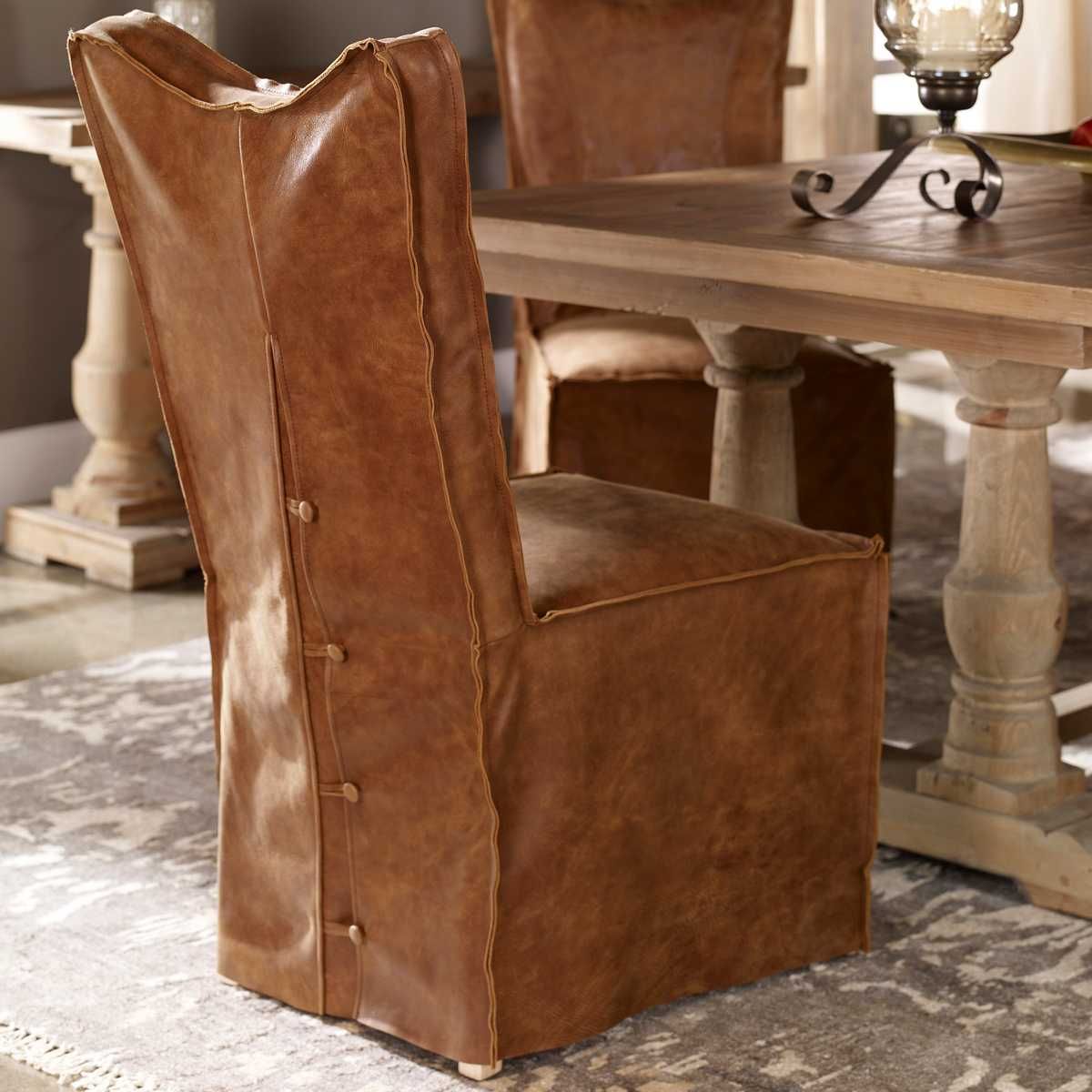 Delroy Armless Chair, Cognac, 2 Per Box, Priced Each – Furniture by Uttermost | Sutter & Vale