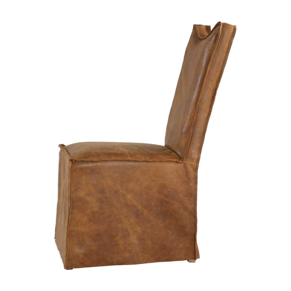 Delroy Armless Chair, Cognac, 2 Per Box, Priced Each – Furniture by Uttermost | Sutter & Vale