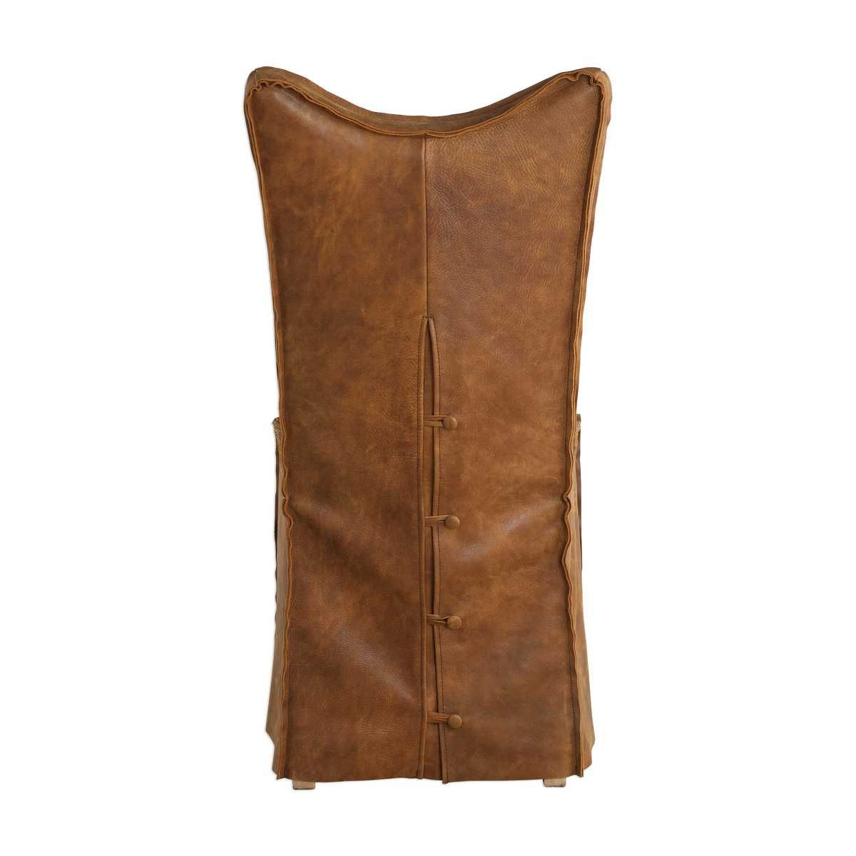 Delroy Armless Chair, Cognac, 2 Per Box, Priced Each – Furniture by Uttermost | Sutter & Vale