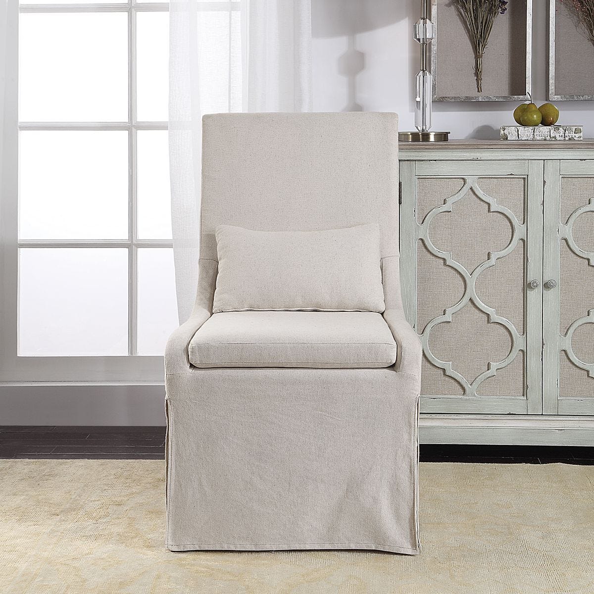 Coley Armless Chair, Linen – Furniture by Uttermost | Sutter & Vale