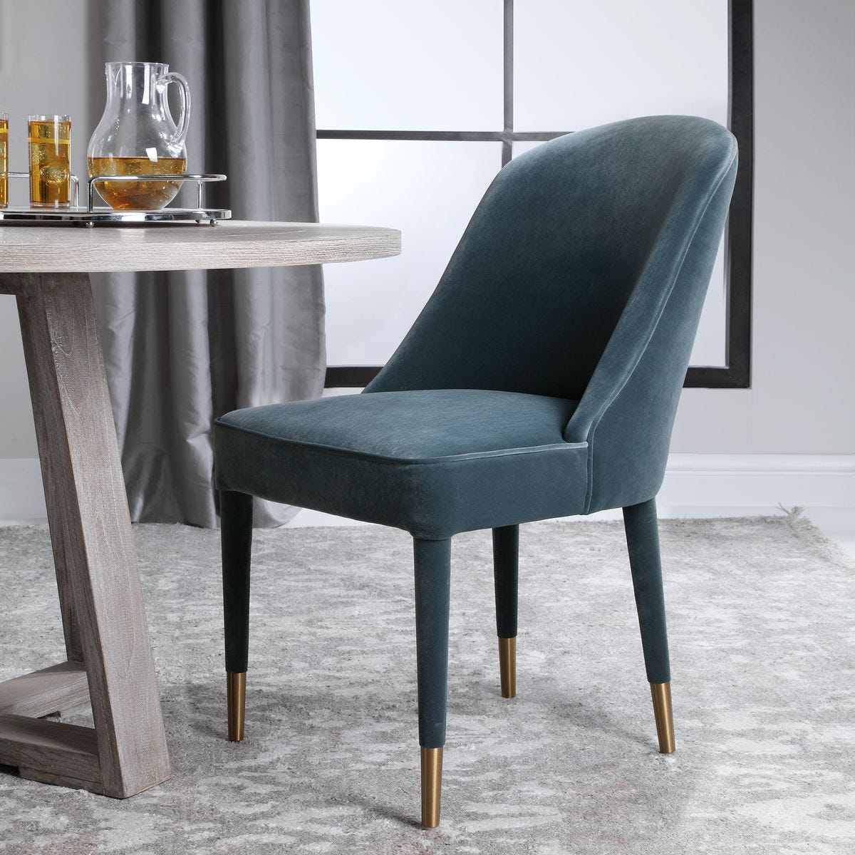 Brie Armless Chair, Blue, 2 Per Box, Priced Each – Furniture by Uttermost | Sutter & Vale