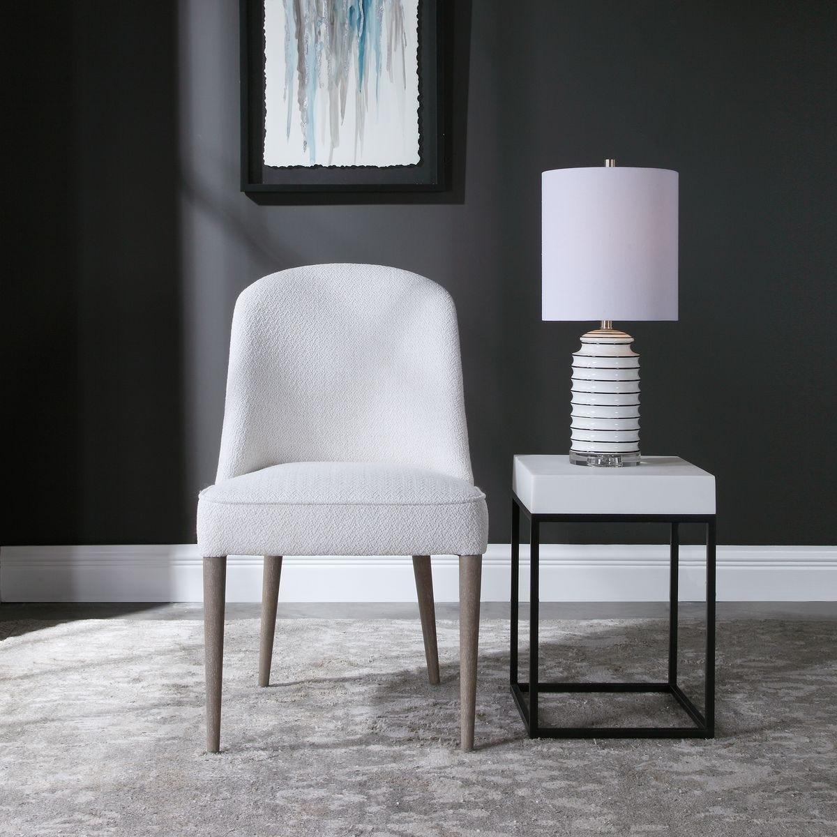Brie Armless Chair, White, 2 Per Box, Priced Each – Furniture by Uttermost | Sutter & Vale