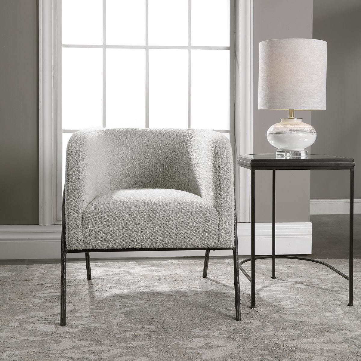 Jacobsen Accent Chair, Gray – Furniture by Uttermost | Sutter & Vale