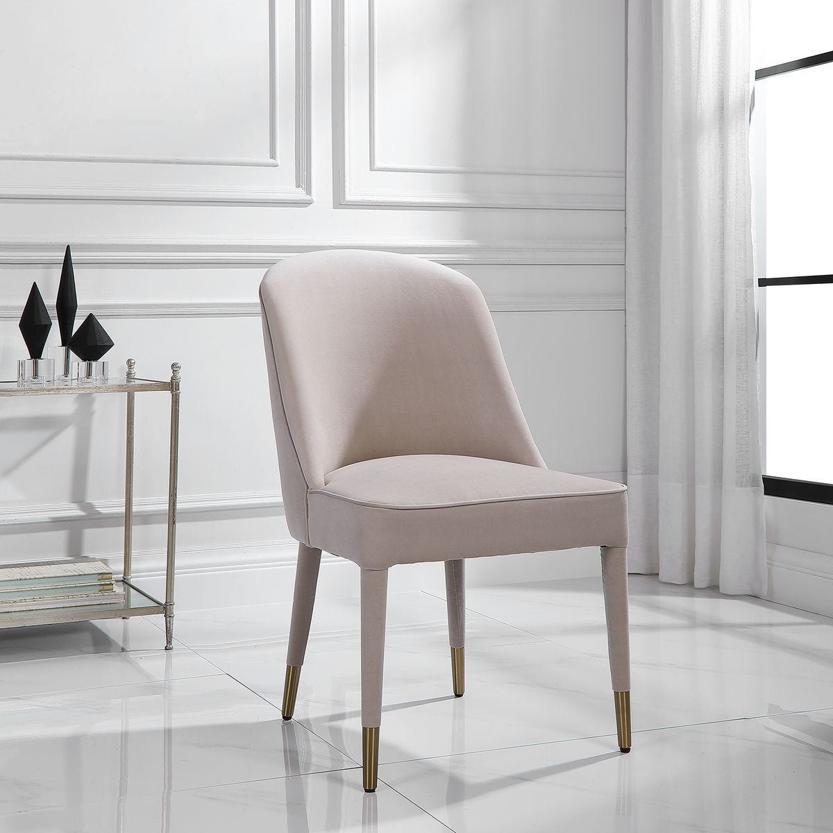 Brie Armless Chair, Champagne, 2 Per Box, Priced Each – Furniture by Uttermost | Sutter & Vale