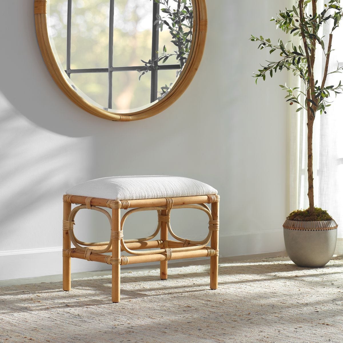 Laguna Small Bench, White – Furniture by Uttermost | Sutter & Vale