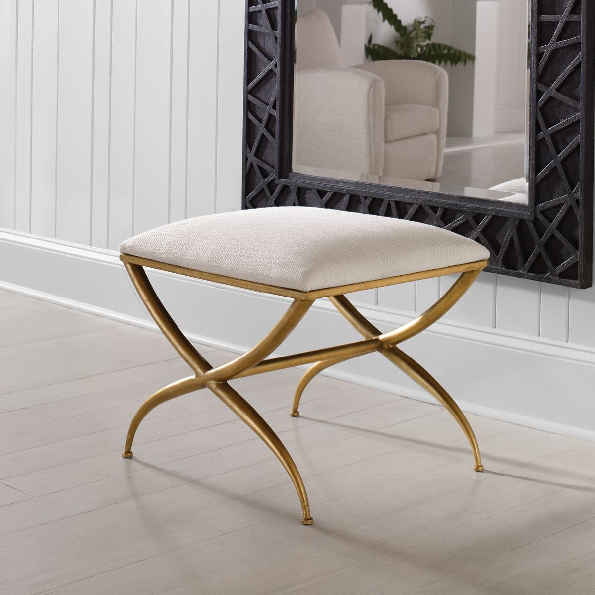 Crossing Small Bench, White – Furniture by Uttermost | Sutter & Vale