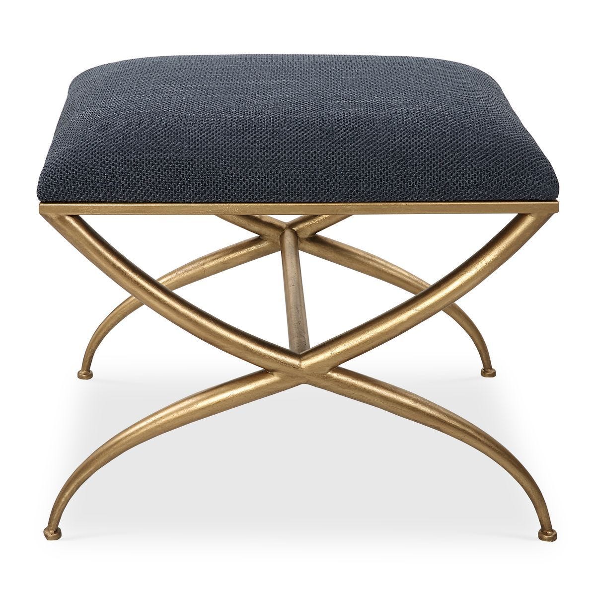 Crossing Small Bench, Navy – Furniture by Uttermost | Sutter & Vale