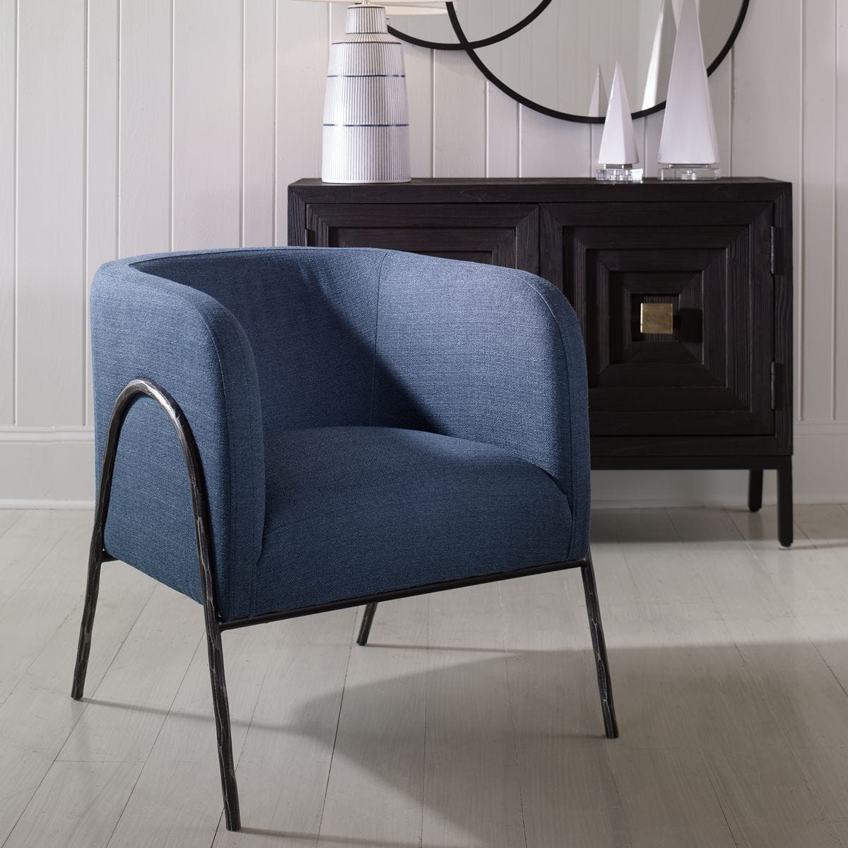Jacobsen Accent Chair, Denim – Furniture by Uttermost | Sutter & Vale
