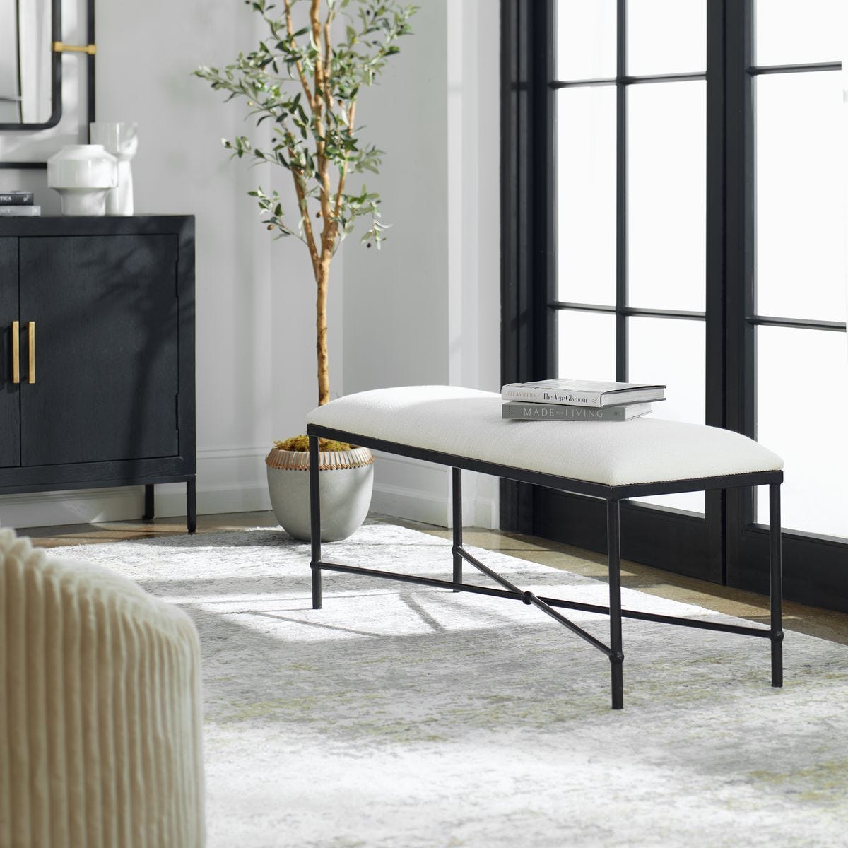 Avenham Bench, Black – Furniture by Uttermost | Sutter & Vale