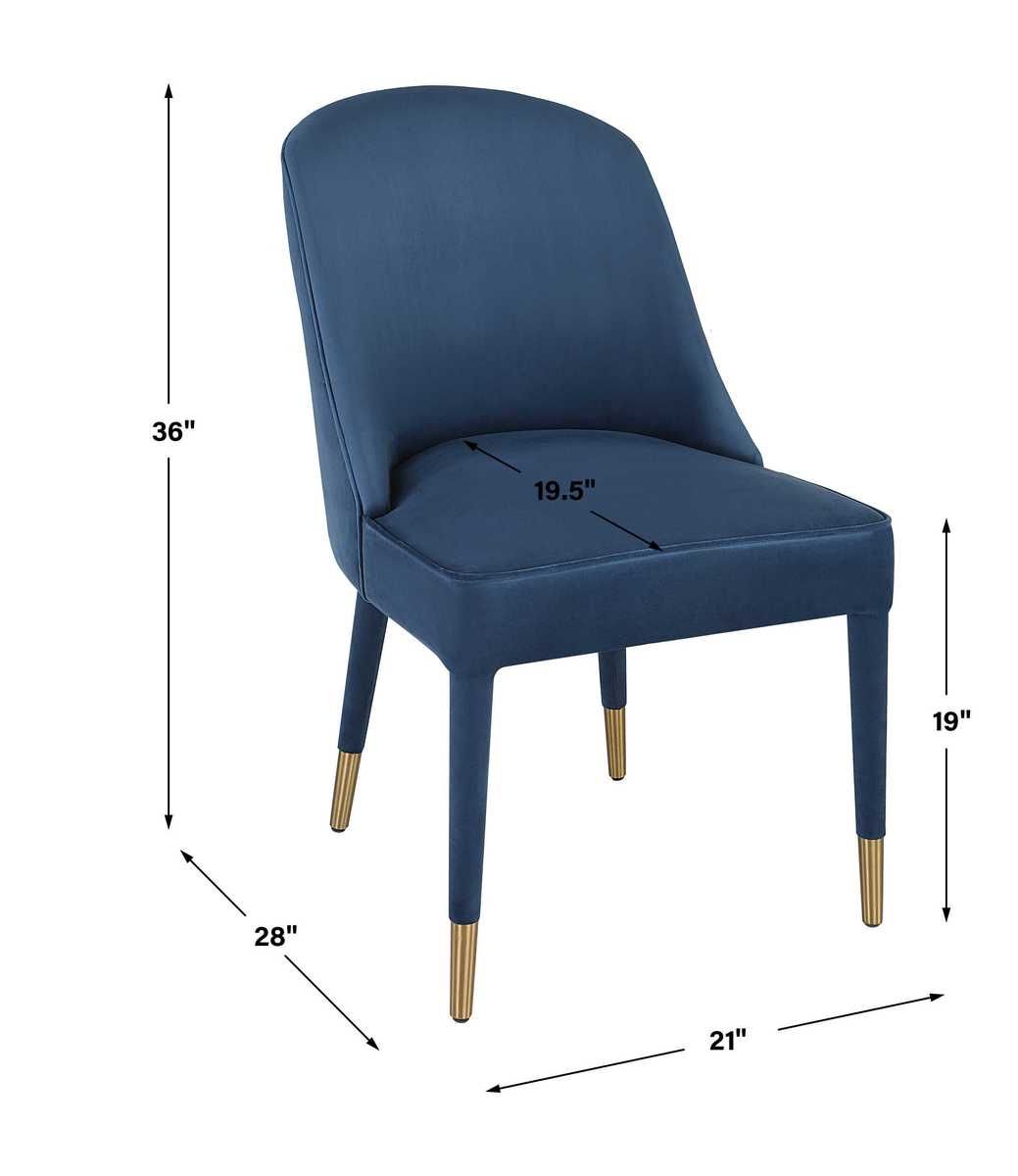 Brie Armless Chair, Sapphire, 2 Per Box, Priced Each – Furniture by Uttermost | Sutter & Vale