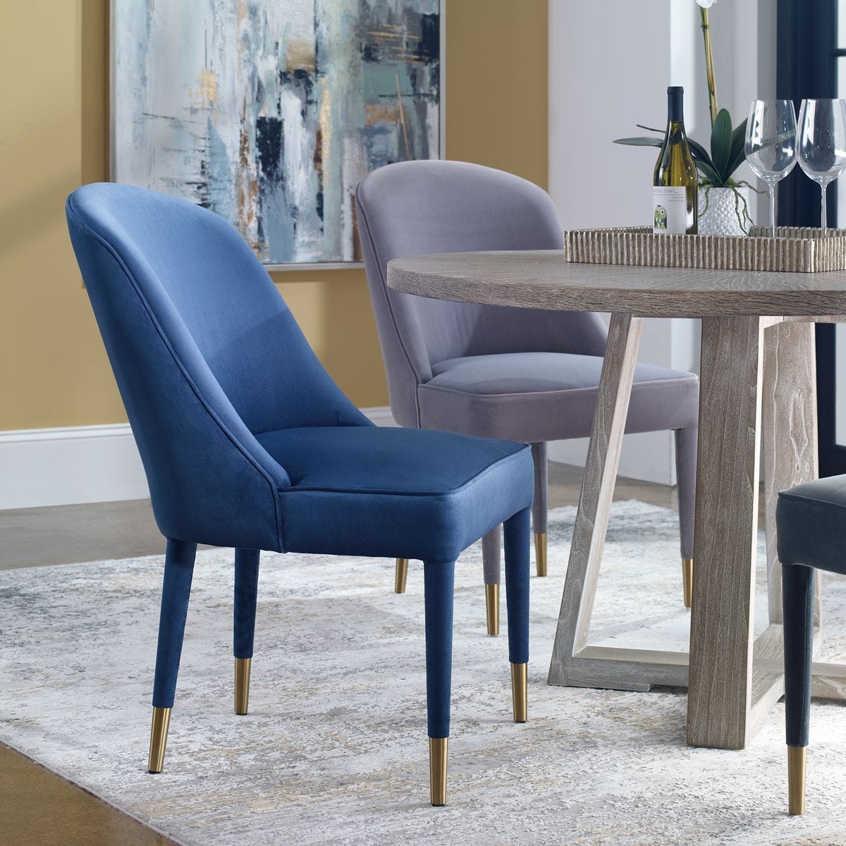 Brie Armless Chair, Sapphire, 2 Per Box, Priced Each – Furniture by Uttermost | Sutter & Vale
