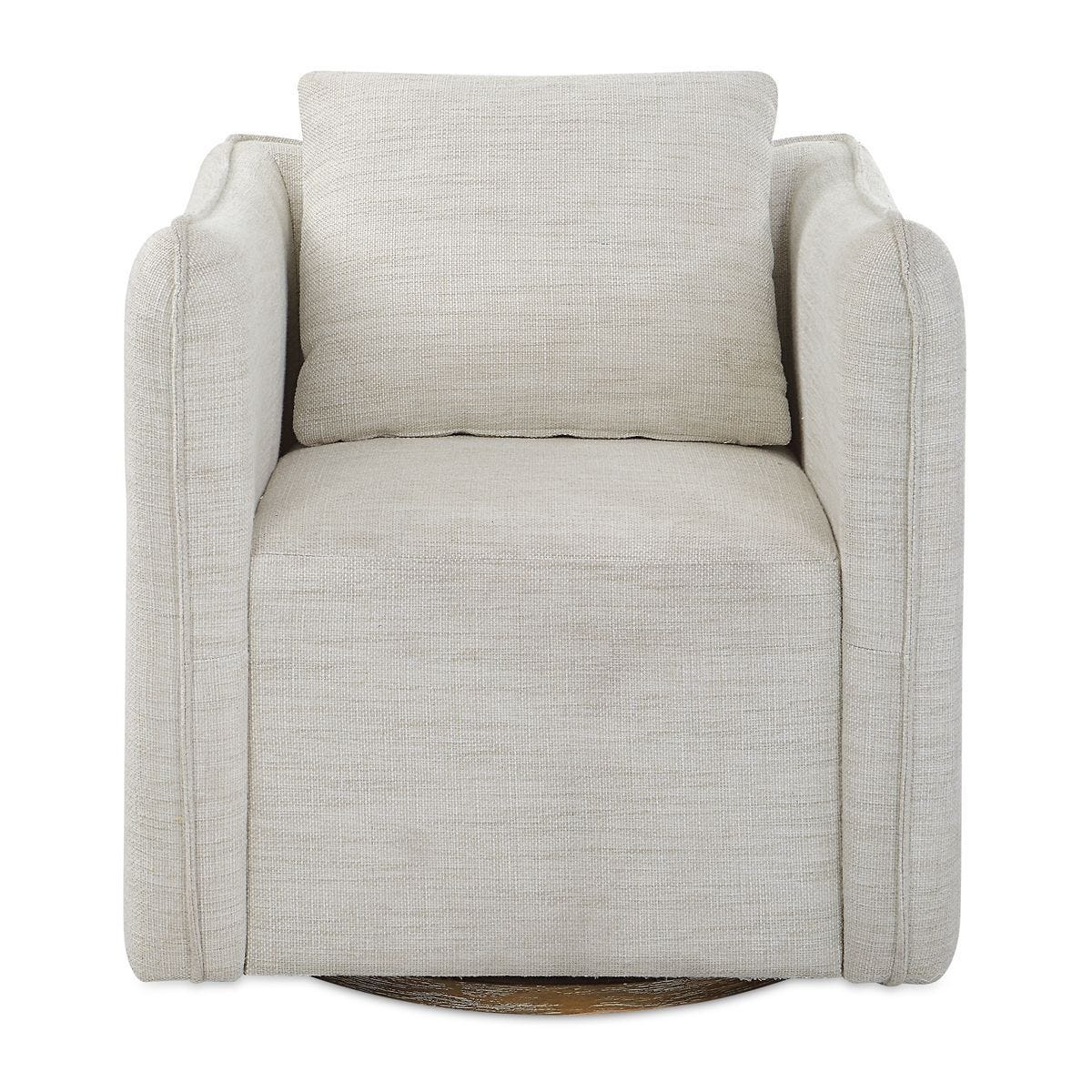Corben Swivel Chair, White – Furniture by Uttermost | Sutter & Vale