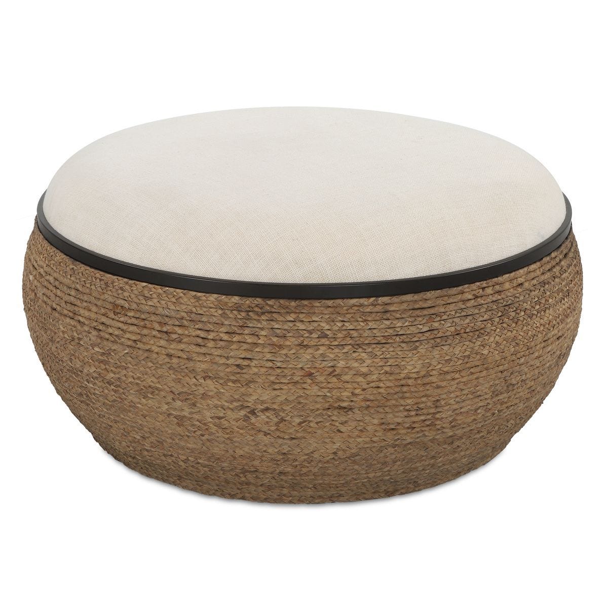 Island Ottoman, Large Round – Furniture by Uttermost | Sutter & Vale