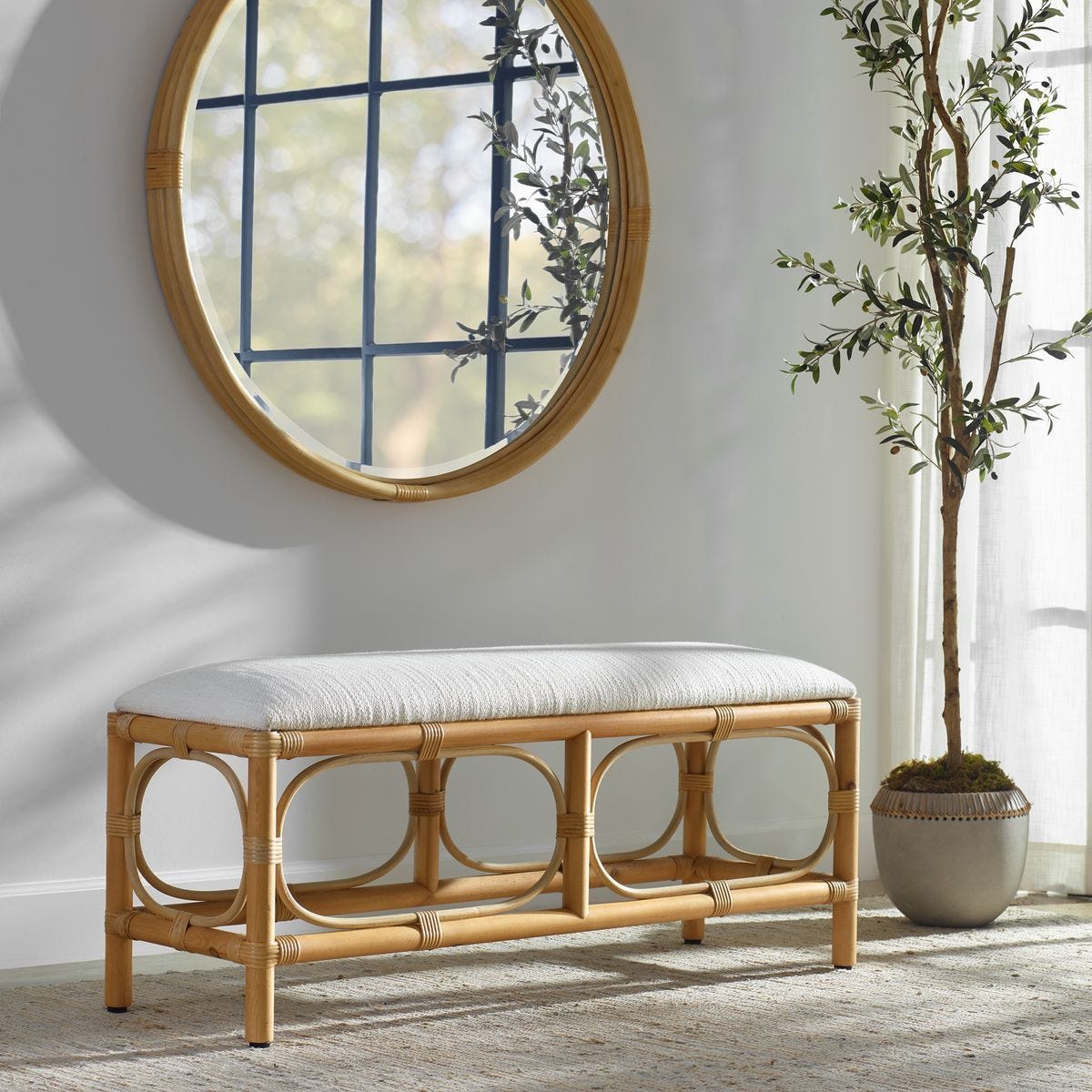 Laguna Bench, White – Furniture by Uttermost | Sutter & Vale