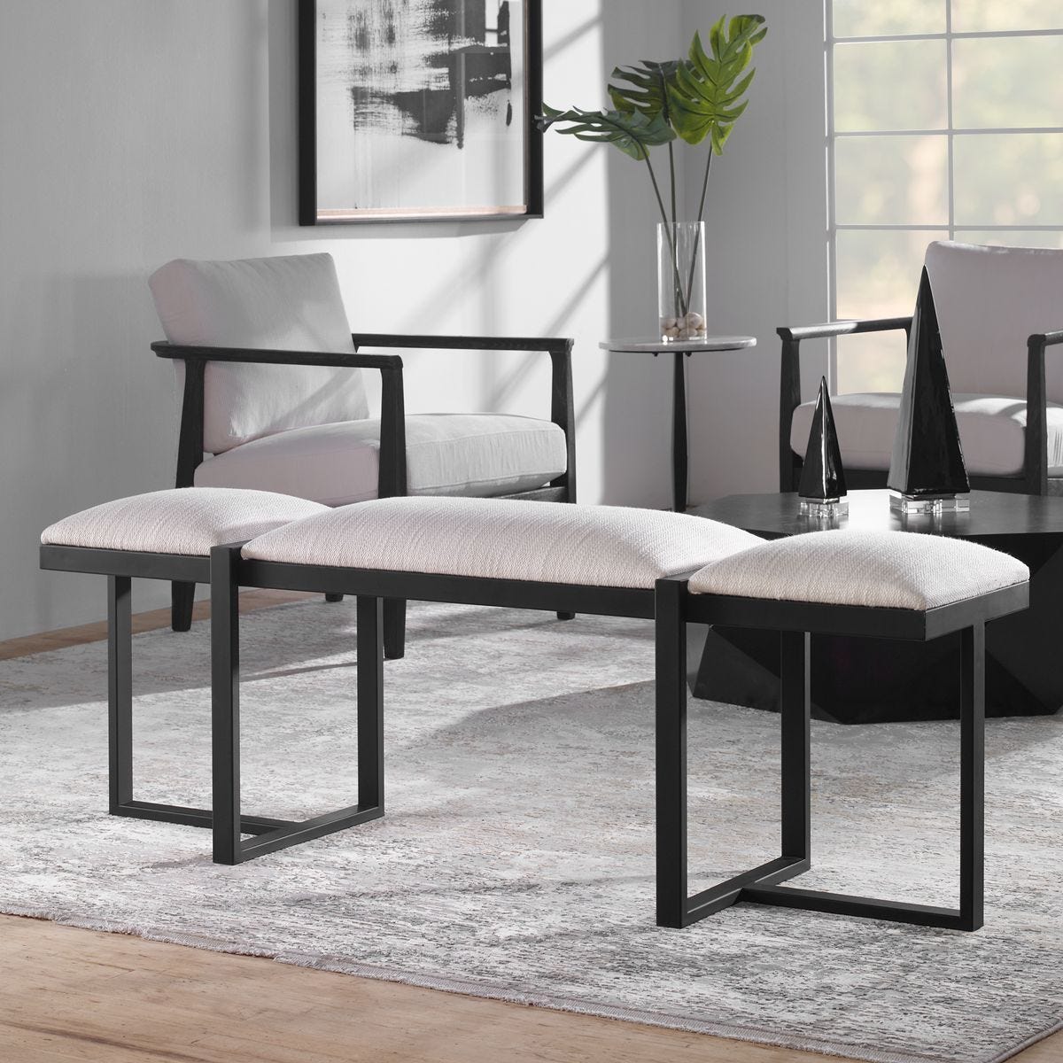Triple Cloud Bench – Furniture by Uttermost | Sutter & Vale